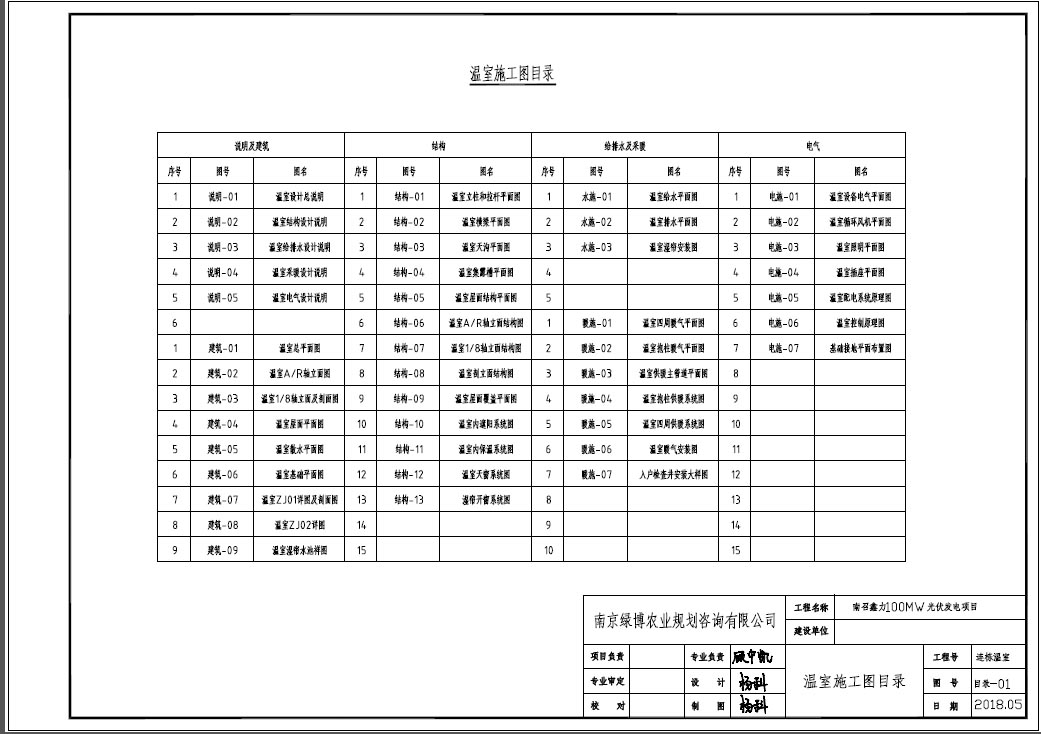 南召鑫力光伏农业温室施工图